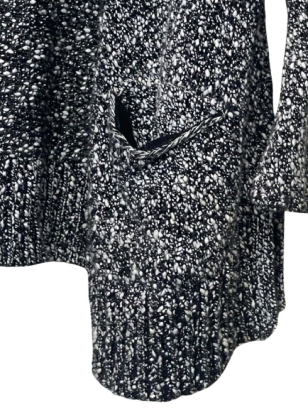 J JILL | Wearever Collection Black and White Open Front Cardigan | Size M - Picture 3 of 13